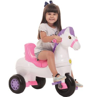 Imagem de Triciclo Infantil Passeio e Pedal Cavalinho Potó - Rosa - Calesita