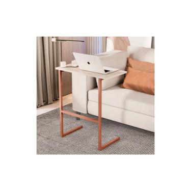 Imagem de Mesa de apoio de Notebook Thor para sala - Bronze com Off White - SAL 