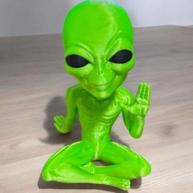 Imagem de Et Alien Extraterrestre Sentado - Enfeite - Decoração Verde - FLEX3D