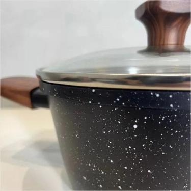 Imagem de Caçarola antiaderente cooktop indução e gás panela alumínio c/ tampa -