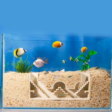 Imagem de LingoFoto Aquário Undergravel Túnel de Peixes Caverna Túnel de Peixes Esconder Caverna Canto de Peixes Decorações de Aquário sob Cascalho Túnel de Visualização Caverna de Peixes para Esconderijo de