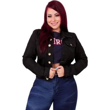 Imagem de Jaqueta femininas jeans basica preta - Deboche Jeans, Preto, M