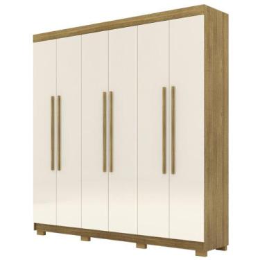Imagem de Guarda Roupa Casal 218cm 6 Portas Elegance Nature/Champanhe - Vila Ric