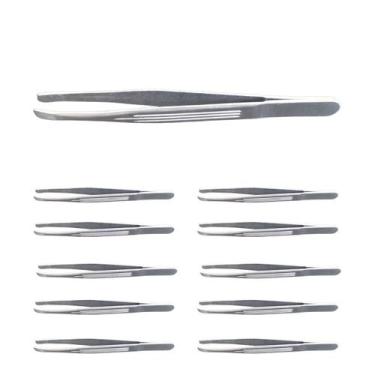 Imagem de Kit com 10un pinça de sobrancelha inox diagonal firme - Rio Tijucas