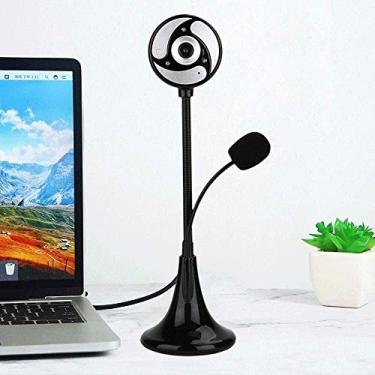 Imagem de Webcam HD com microfones – Webcam para conferência de jogos, PC, laptop, desktop USB 2.0, câmera Web Full HD para laptops, desktop e jogos, adequada para equipamentos de computador doméstico (preto)