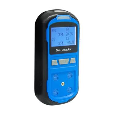 Imagem de Yfwsrecinoe Detector De Gás Múltiplo Com Monitor De 4 Gases Atualizado, Detector De Vazamento De Gás, Monitor De 4 Gases Recarregável Ex H2S Co O2 Com Indicador Múltiplo Lcd (Azul)