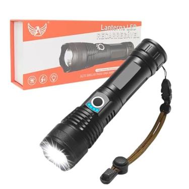 Imagem de Lanterna LED Tática Recarregável, 2000 Lúmens, Resistente à Água, com Bateria de 10 Horas
