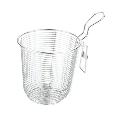 Imagem de YWJLQH Fritar a cesta de frigideira fritura de fritadeira de fritadeira de aço inoxidável de aço portátil Filtro de fibra de frigoríssia para fritar cozinhar