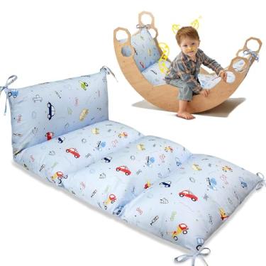 Imagem de AS AWESLING Almofada de arco de escalada e travesseiro basculante para crianças pequenas – Assento de chão multiuso, tapete de cochilo, travesseiro de sala de jogos com capa lavável removível