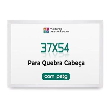 Imagem de Moldura 37x54 para Quebra Cabeça Puzzle 500 Peças com Proteção Petg (Branco)