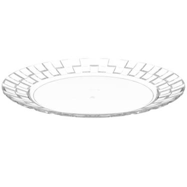 Imagem de 24 Pratos 26cm Plástico Transparente Bandejas para Servir Eventos Restaurantes Crippa