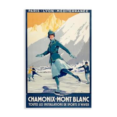 Imagem de Stupell Industries Arte de placa de parede vintage de patinação no gelo, design de Marcus Jules, 25 x 38 cm