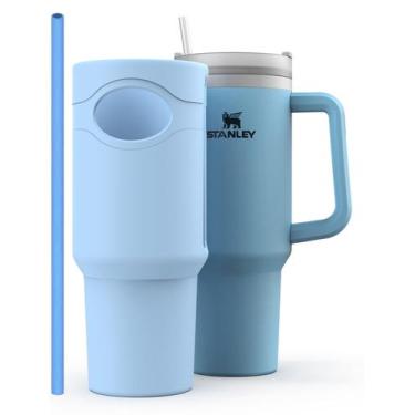 Imagem de Bota de silicone e conjunto de canudos de reposição para copo Stanley 