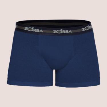 Imagem de Cueca Boxer Sem Costura Algodão Confortável Zorba Original, Marinho, G