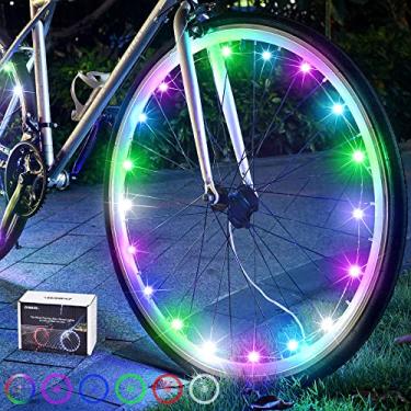Imagem de DAWAY Luz LED para roda de bicicleta A01 (pacote com 1 luz de pneu, colorida), luzes brilhantes de raio de bicicleta, acessório de decoração de luz de bicicleta à prova d'água, para crianças, adultos,