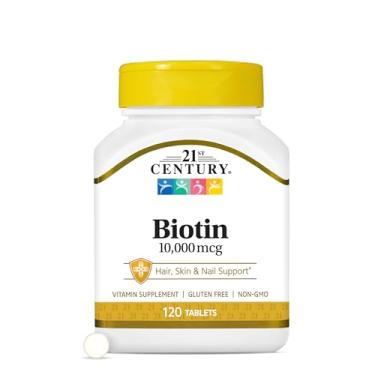 Imagem de 21st Century, Biotina, 10.000 mcg, 120 Tabletes