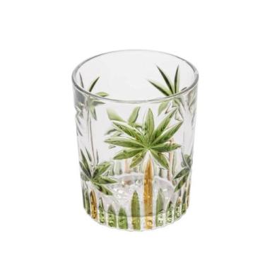 Imagem de Copo de Whisky Água Baixo Cristal Coqueiro Palm Tree Wolff 340ml