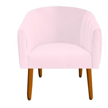 Imagem de Poltrona Julia Decoração Salão Cadeira Escritório Recepção Estar Amamentação Suede Rosa Bebê D'classe Decor