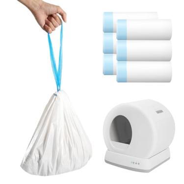 Imagem de 120 sacos de areia para gatos MeoWant MW-SC01/MW-SC02/MW-LR01 forro autolimpante para caixa de areia para gatos, sacos de lixo autolimpantes para gatos autolimpantes, com cordão, caixa de lixo para