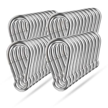 Imagem de Ekunbuy Pacote Com 40 Ganchos De Mola M4, Clipe Metal Aço Inoxidável 304, Conector Corda, Fivela Chaveiro Ligação Rápida Para Conjunto Balanço Rede, Viagem Ao Ar Livre, Acampamento, Pesca, Caminhada