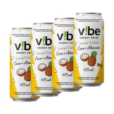 Imagem de Kit 4 Energético Vibe Sabor Coco e Abacaxi 473ml