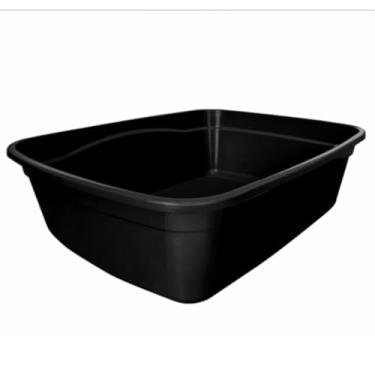 Imagem de Caixa Para Areia De Gato Gigante Bandeja Areia Gato Casinha Sanitário Gatos (Preto)