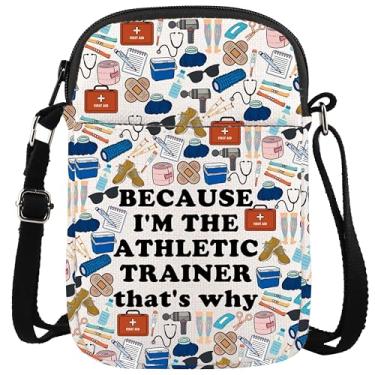 Imagem de WCGXKO Bolsa mensageiro esportiva divertida treinador de equipe treinador presente treinador bolsa tiracolo com zíper para treinadores atléticos, Trainer That Cr, Zíper