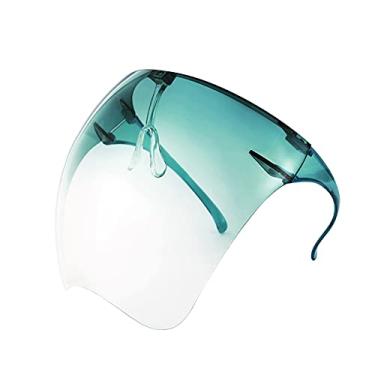 Imagem de FEISEDY Óculos de sol com viseira de cobertura total espelhada para mulheres, homens, futurístico, top plano B2781, 004 Verde dégradé, 160mm