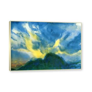 Imagem de NHLDZYH Moldura dourada champanhe. Impressões de Emil Nolde, (Lago da Montanha), reproduções de pinturas famosas, imagem de arte abstrata para sala de estar quarto decoração de casa. 40 x 56 cm-15,7 x