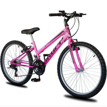 Imagem de Bicicleta Aro 24 Infantil Feminina 18 Vel Marchas Dropp Sport Freio V-brake - Rosa+preto - único Rosa+preto