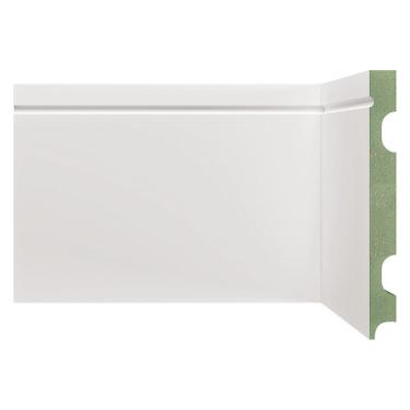 Imagem de Rodapé de MDF Frisado de 15cm x 2,40 Rende 2,4 Metros Moldufama 1503 Branco