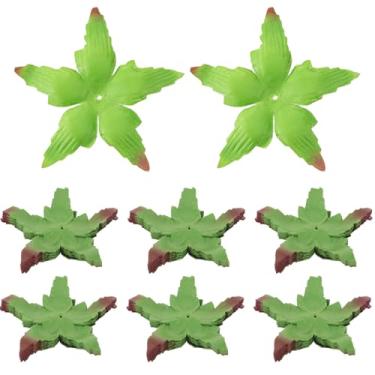Imagem de 200 peças de folhas verdes falsas, sépalas de flores artificiais de 15 x 11 cm, folhas de seda para artesanato, suprimentos de cálices rosa, decoração de vegetação, decorações de plástico verde falso