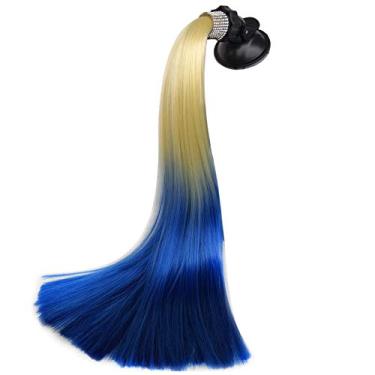 Imagem de 3T-SISTER Tranças de cristal 35,56 cm para decoração de rabo de cavalo para motocicleta, bicicleta, esqui, capacete, acessórios, reutilizável, ventosa, design reutilizável, muitas cores (capacete não