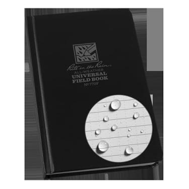 Imagem de Rite in the Rain Caderno de capa dura à prova de intempéries, 12 cm x 19 cm, capa preta, padrão universal (nº 770F)