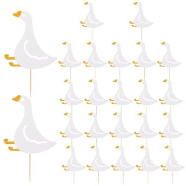 Imagem de BOXOB 24 Peças Topo de Cupcake White Goose, Decoração Festa Silly Goose Topo Bolo Fofo e Engraçado para Chá Bebé Meninas Meninos Decoração Infantil Artigos para Festas Aniversário