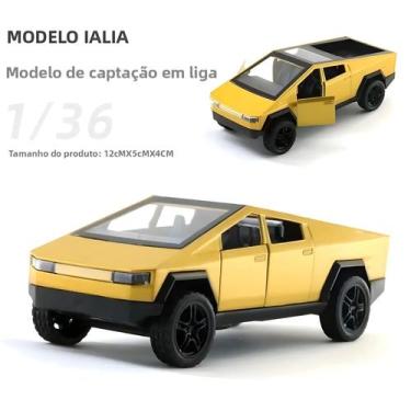 Imagem de 1:36 Tesla Cybertruck Diecast Alloy Off-Road Pickup SUV Brinquedo Veíc