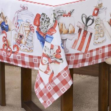 Imagem de Toalha De Mesa 1,50X1,50 Para 4 Lugares Estampada Natalina