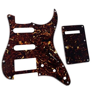 Imagem de KAISH Strat Style HSS Pickguard ST Placa traseira Tremolo Trem Capa para Stratocaster/Strat Feito nos EUA/México Tartaruga escura