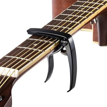 Imagem de ENO MUSIC Capotraste Profissional Para Violão E Guitarra Elétrica De 6 Cordas E Bandolim, Preto