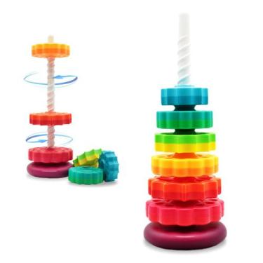 Imagem de Brinquedo empilhável LUCKFUTURE Educational Spinning Rainbow 1-3Y