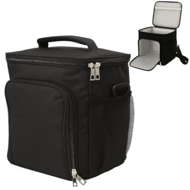 Imagem de Bolsa Térmica Multifuncional Alça Ajustável Design Compacto Ideal para Marmita e Bebidas Preta