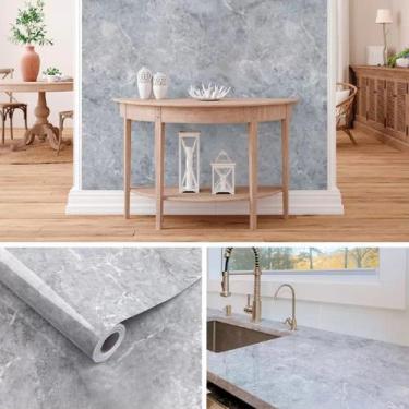 Imagem de Rolo Papel Adesivo de Parede Mármore Cinza Decorativo 10m - Chinatown