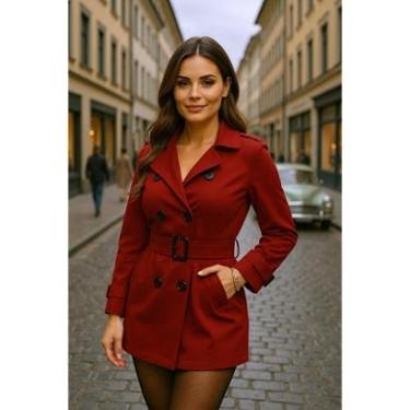 Imagem de Casaco Feminino Blazzer Sobretudo Modelo Dorama Com Cintos e Fivelas ajustaveis-Feminino