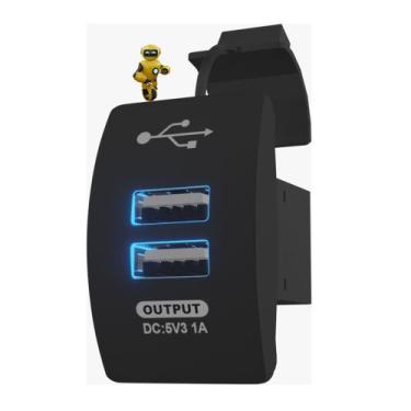 Imagem de Tomada Carregador Veicular USB Duplo 3.1A 12/24V 6820 Para Carro Moto 