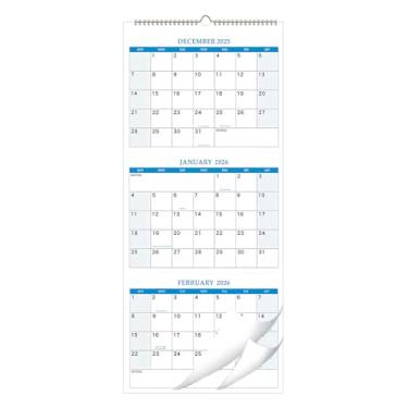 Imagem de Calendário 2026,Calendário Vertical 2026 | Planeador Anual Pendurável para Planeamento Diário de Datas Feriados Aniversários Local de Trabalho Escola Casa Sala Quarto