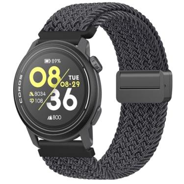 Imagem de Pulseiras magnéticas trançadas para Coros Pace 3/Pace Pro/Apex 2 Pro/Apex Pro/Apex 46 mm, pulseira de reposição elástica trançada de nylon macio para mulheres e homens (grafite)