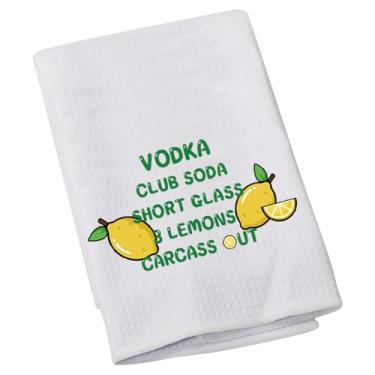 Imagem de Vodka Lemonade Juice Lover Toalha de chá café vodka clube refrigerante copo curto 3 limões carcaça fora toalha de cozinha dona de casa presente de inauguração (vodka refrigerante)