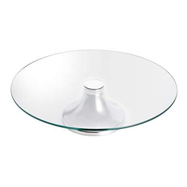 Imagem de PRATO GIRATÓRIO DE VIDRO P/BOLO C/PÉ DE AÇO INOX MONACO 40cm