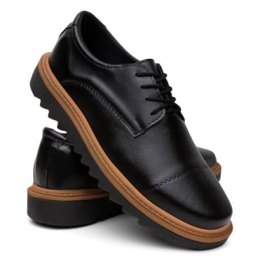 Imagem de Sapato Social Masculino Tênis Elegante Casual Esporte Fino Tratorado - Preto/38