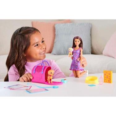 Imagem de Conjunto Barbie Adota Cachorrinho Boneca Brinquedo Acessório - Mattel
